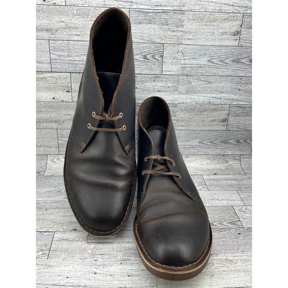 Clarks Bushacre 2 Men Size 11.5 M Dark Brown Beeswax Leather Chukka Boots
